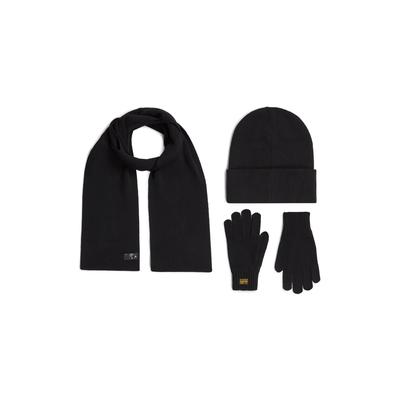 Schal G-STAR "Accessories Giftbox 3er-Pack", Herren, Gr. PC, dk schwarz, Obermaterial: 50% Baumwolle, 50% Polyester, Modetücher Schal