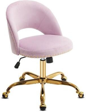 No Office Chair Velvet Desk Chair Swivel Armchair Cute Modern Fabric Home Office Desk Chairs with Wheels