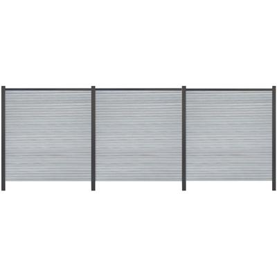 Sichtschutzelement TETZNER & JENTZSCH "WARREN 1", grau (weißgrau), H:180cm, Aluminium, WPC (Holz-Kunststoff-Komposit), Zaunelemente, pflegeleicht, coextrudierte Oberfläche, Design-Oberfläche