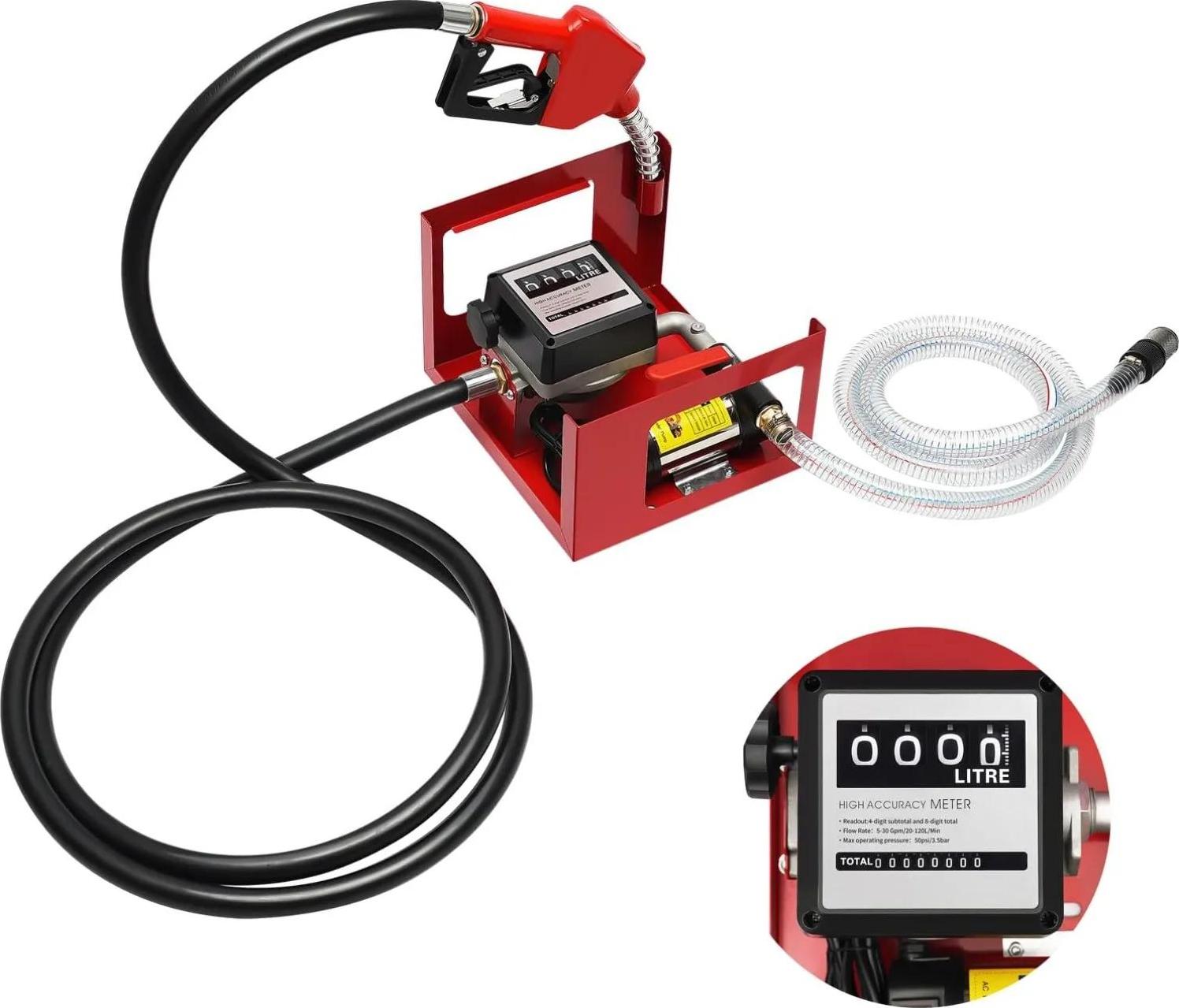 Dieselpumpe, 50 L/min Durchflussrate, automatische Pistole enthalten, Rot