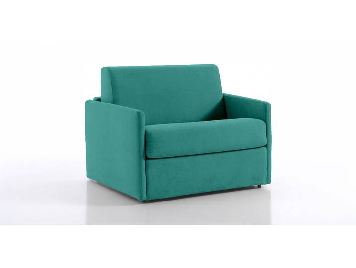 MONTPELLIER - Fauteuil convertible - Tweed, Turquoise