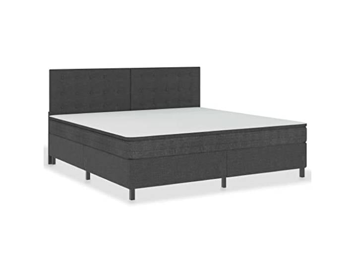 vidaXL Boxspringbett Dunkelgrau Stoff 200x200 cm