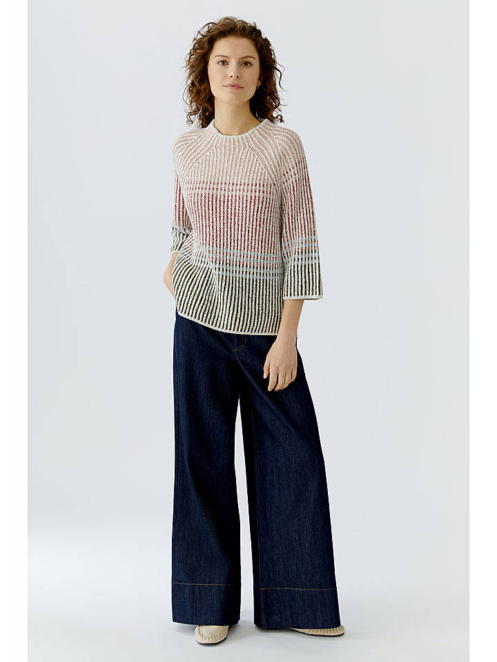 Oui Pullover in Rosa/ Rot/ Grün - 40