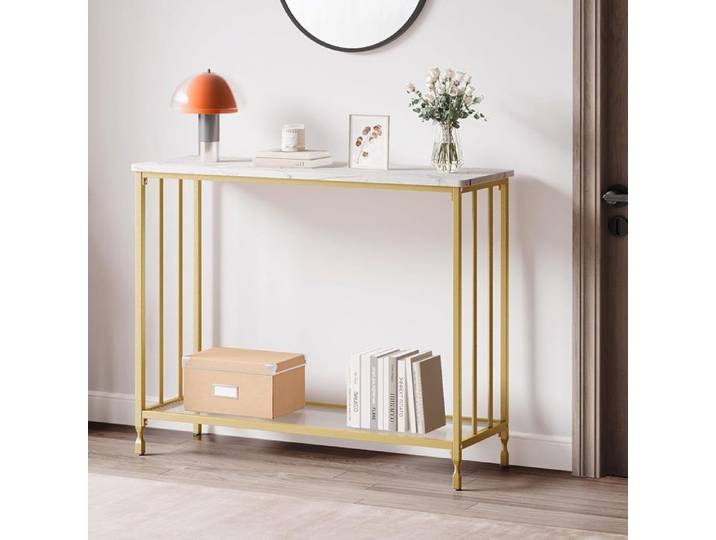Console Meuble Entrée-DORE-AFFI-85*30*81cm-EN VERRE-Table Console Moderne pour Entrée/Salon