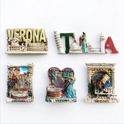 Verona Italy Ancient City Magnet | 3D Relief Tourism Souvenir | Mediterranean Sanctuary Architecture Fridge Decor d