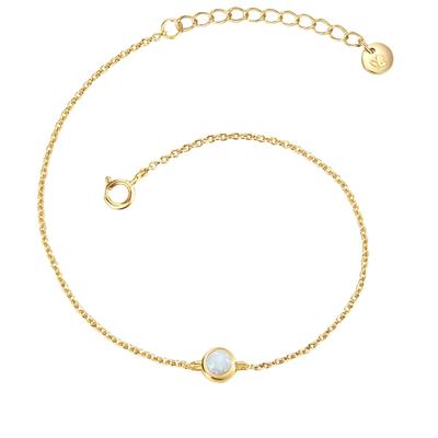 Gliederarmband GLANZSTÜCKE MÜNCHEN "GSM4004", gold (gelbgold, weiß), Armbänder, Damen, Gliederarmband, mit Opal (synth.)