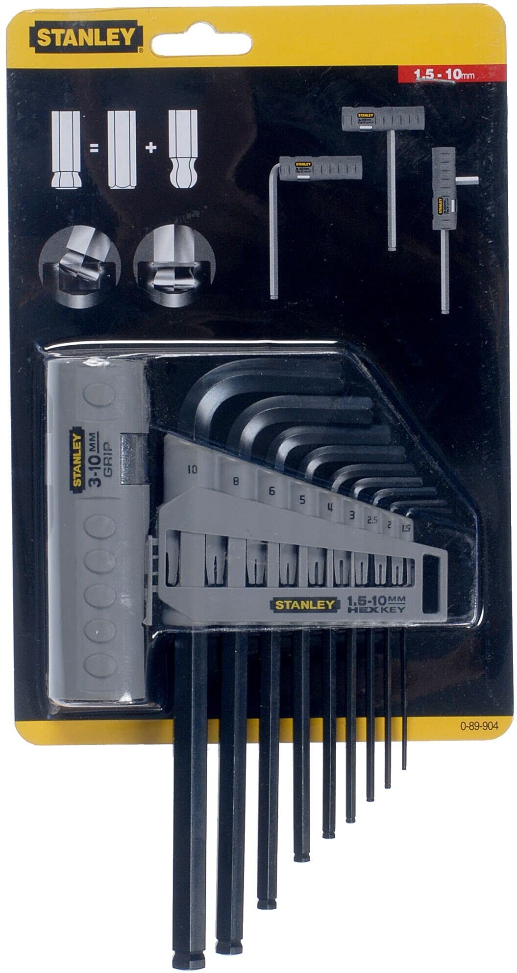 Stanley Assortimento di 9 Chiavi Esagonali a Testa Sferica