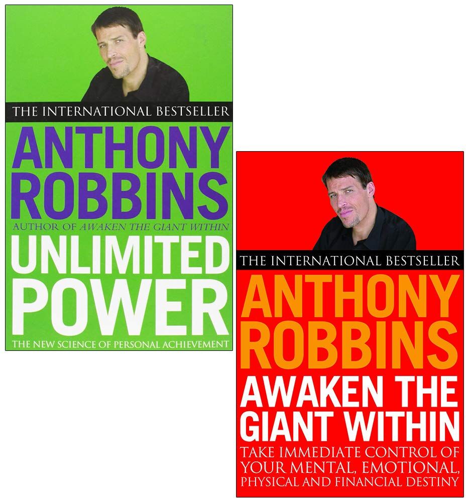 Simon & Schuster Tony Robbins 2 Books Collection Set (Awaken The Giant Within & Unlimited Power)