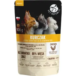 PetRepublic fein gehackte Hähnchenstücke in milder Sauce 100g für Katzen