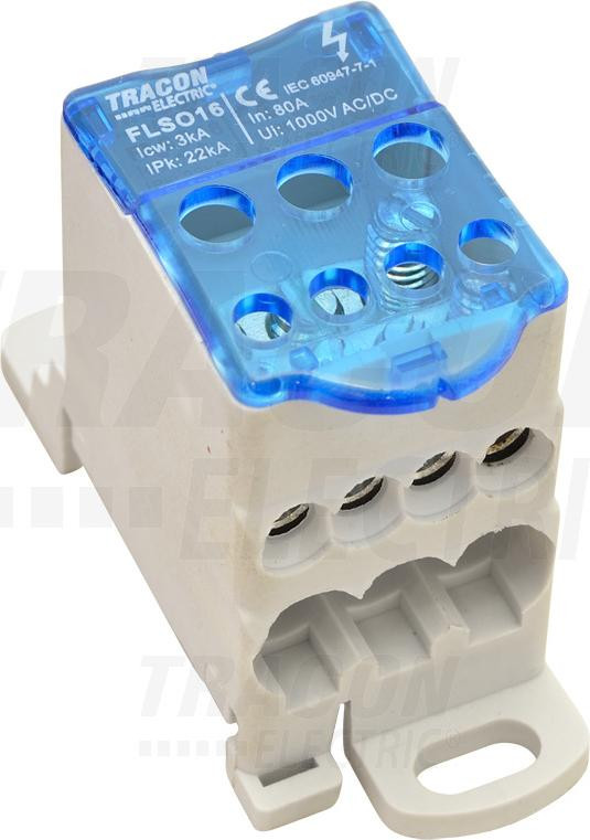 Tracon Electric Verdeelblok 3x16mm2 - 4x10mm2 1000VAC/DC 80A