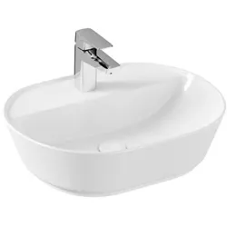VitrA Options Aufsatzwaschtisch 7428B003-0041 54,5x43x15cm, oval, weiß, Hahnloch mittig, ohne Überlauf