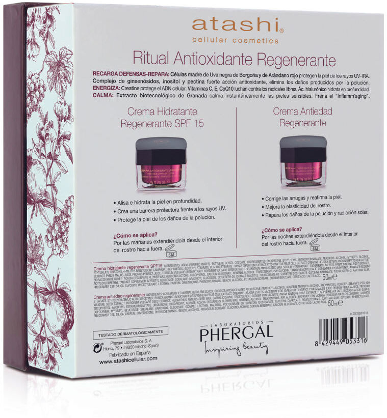 Atashi Conjunto de 2 rituais antioxidantes, antienvelhecimento e regeneradores imediatos.