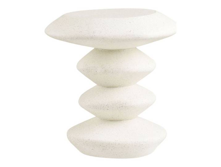 Table d'appoint Blackburn en fiberclay blanc forme sculpturale 43x39x45 cm - Réf. VK8681847497417