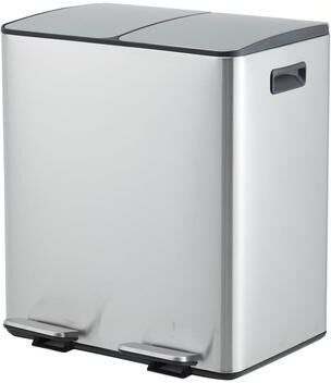 Garvee 40L Dual Compartment Trash Can 2x5.3 Gal Stainless Steel Recycling Pedal Bin with Soft Close Lid for Kitchen