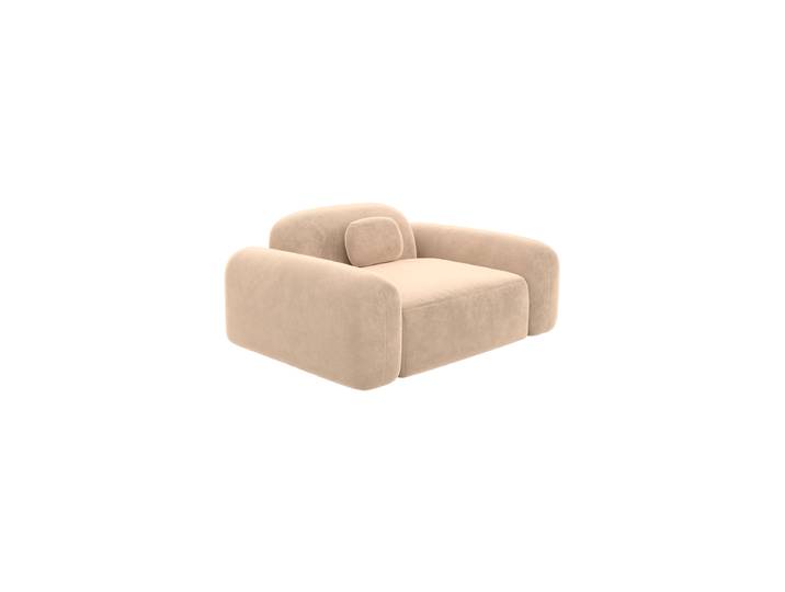 Design Loungesessel „Ravello“ mit Samtbezug Samtbezug Beige BLOOMINGLOFT Collection