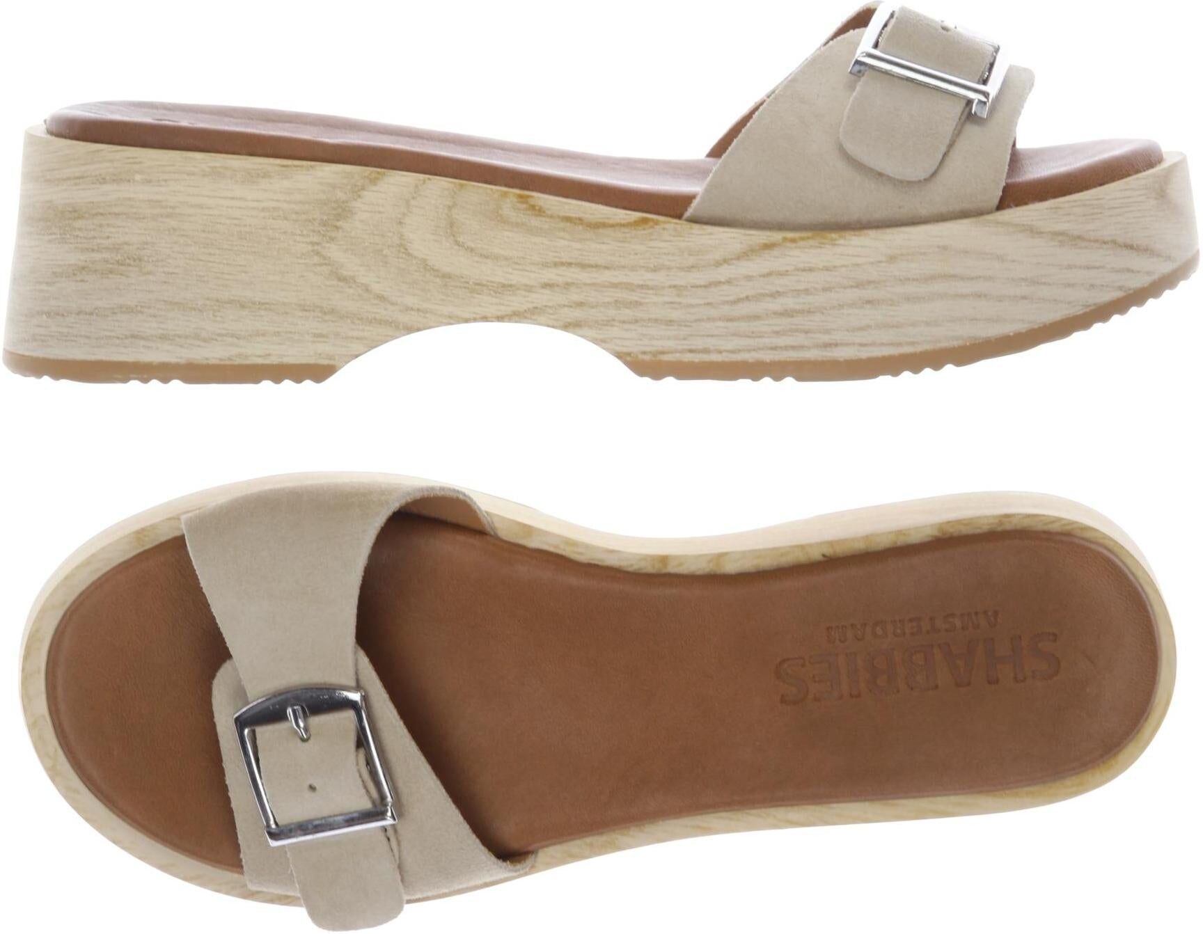 Shabbies Amsterdam Damen Sandalen, Beige, Gr. EU 40, Leder - Second Hand