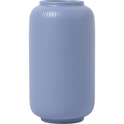Tischvase OTTO HOME "Ylvii, innen vollständig glasiert und wasserundurchlässig", blau (blau matt), H:18cm Ø:10cm, Keramik, Vasen, aus Keramik, uni matt oder mit glänzender Effektglasur, creme und blau