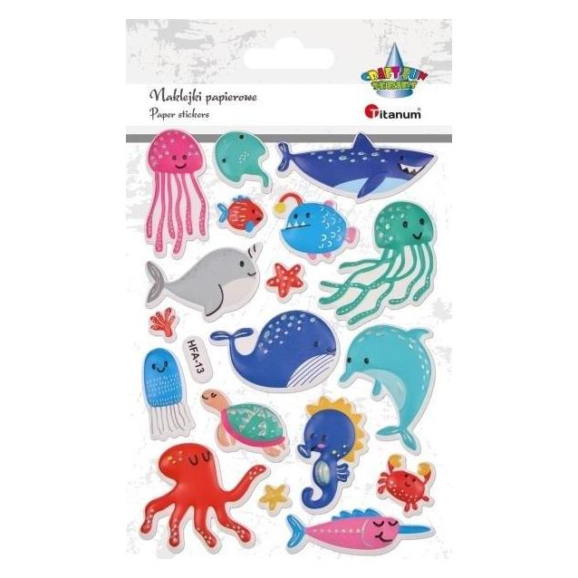 Titanum Konvexe Wassertieraufkleber, Mix 18 Stk. (18 Sticker) (47992741)