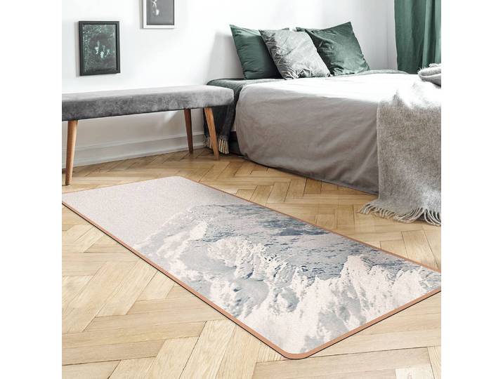 Läufer/Yogamatte Berge 183 x 61cm Weiß