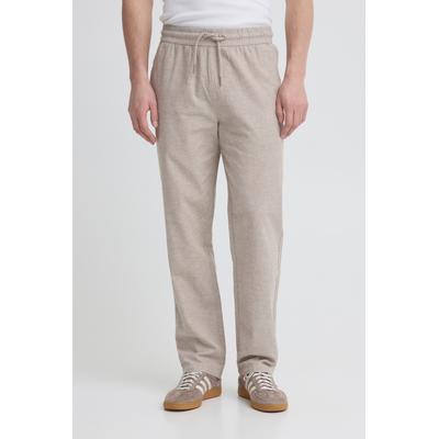Schlupfhose BLEND "BHABAN LIN PANTS PP NOOS", Herren, Gr. L, N-Gr, beige (crockery), Web, Obermaterial: 70% Baumwolle, 30% Leinen, unifarben, relaxed fit lang, Hosen Schlupfhose, sommerlich, mit hohem Baumwollanteil