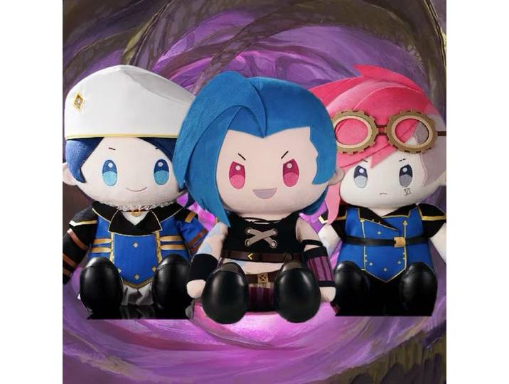 Arcane Jinx Vi Caitlyn XL peluche véritable emballage d'origine tout neuf