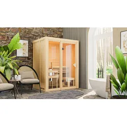 Sauna KARIBU "Alani 1", beige (natur), (ohne Ofen), Saunen