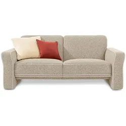 Segmüller Werkstätten Sofa 2-Sitzer groß Oskar02 Stoff Beige