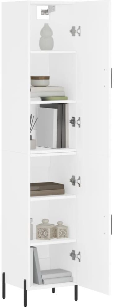 vidaXL Buffet haut Blanc 34,5x34x180 cm Bois d'ingénierie