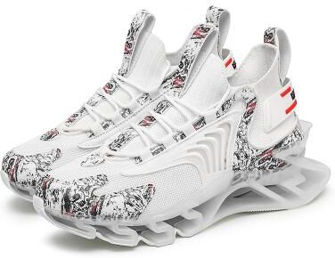 LightInthebox Men's White and Gray Sport Sneakers - High-Performance Shoes with Breathable Design for Running, Outdoor Activities and Everyday Use