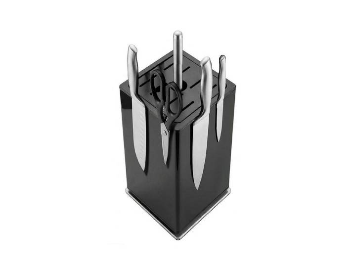 LuxusKollektion Magnet-Messerblock Messerblock magnetisch drehbar Akazie schwarz
