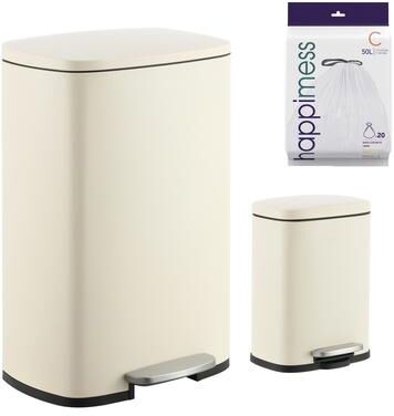 happimess 13-Gallon Trash Can with Soft-Close Lid and FREE Mini Trash Can