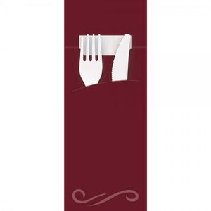 Franz-Mensch Bestecktaschen Hygostar, bordeaux, Papier, 20 x 8,5 cm, inkl. Serviette, 520 Stück