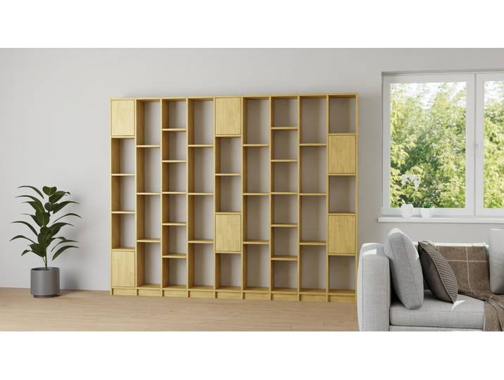 Modernes Bücherregal Eiche Natur geölt