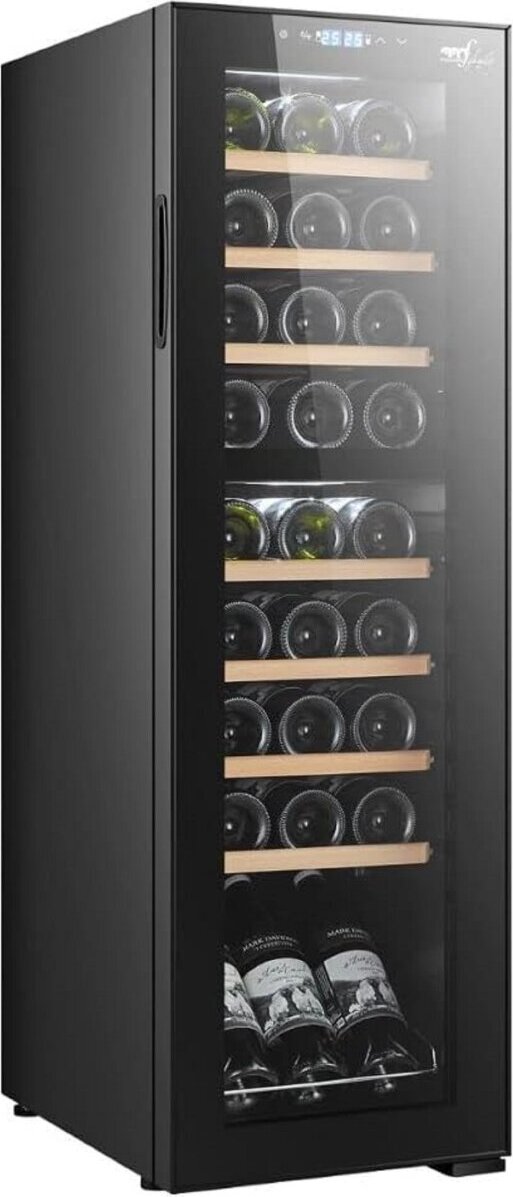 Melchioni Vermentino 27 C Dual, Weinkühler mit Kompressor, Freistehend, 27 Flasche(n), 70 W, G, Schwarz