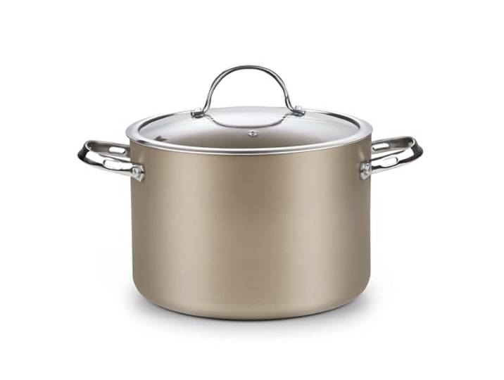 Cooks Standard Ollas de Cocina Suppentopf mit Glasdeckel, harteloxierte Keramik, antihaftbeschichtet, 8 l, klassischer Induktions-Gumbo-Topf, Bronze