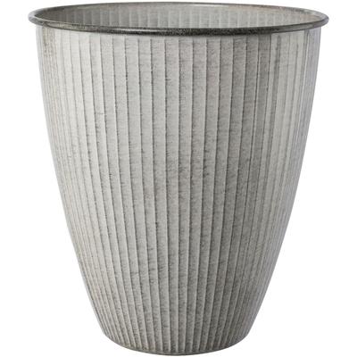 Übertopf CREATIV HOME "Übertopf", hellgrau, H:31cm Ø:29cm, Metall, Pflanzgefäße, im hochgezogenen Format