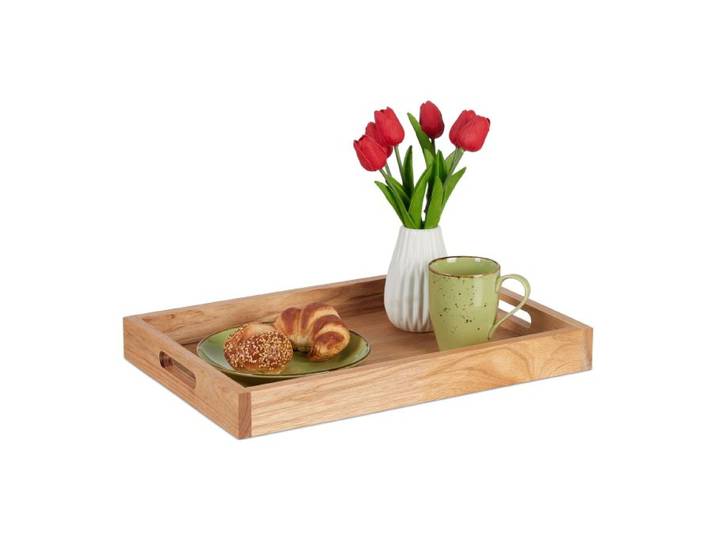 Relaxdays Dienblad walnotenhout & MDF