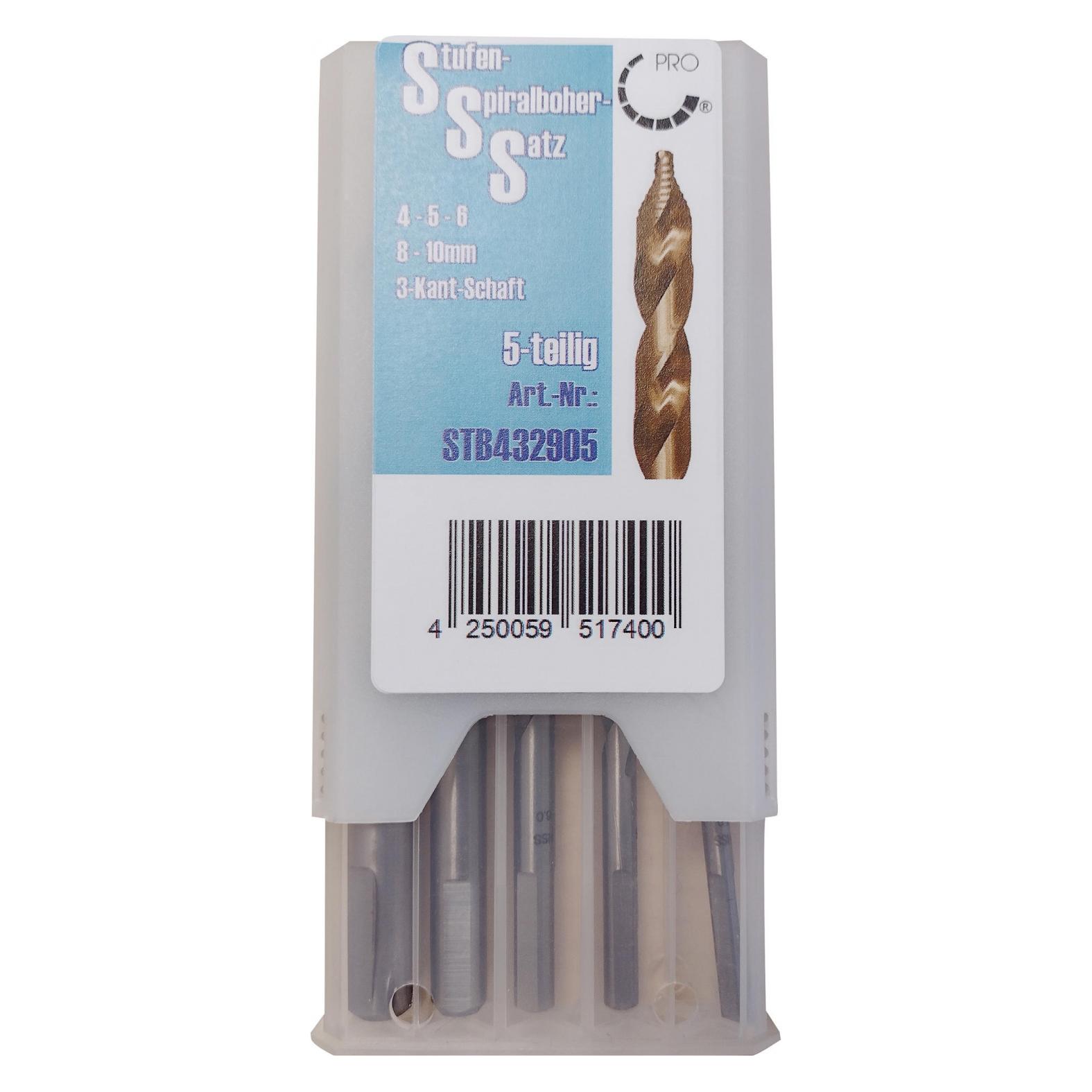 PRO Bike Gear STUFEN-SPIRALBOHRERSATZ PRO 4-10MM 5-TLG. (10 Millimeter, 4 Millimeter) (STB432905)