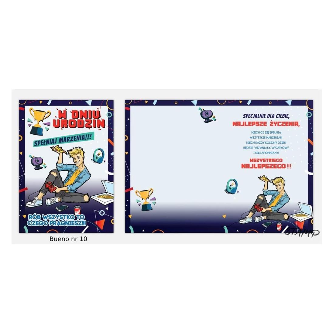 Stamp Bueno B6 Karte + Umschlag Muster Nr. 10 Geburtstag (47995900)