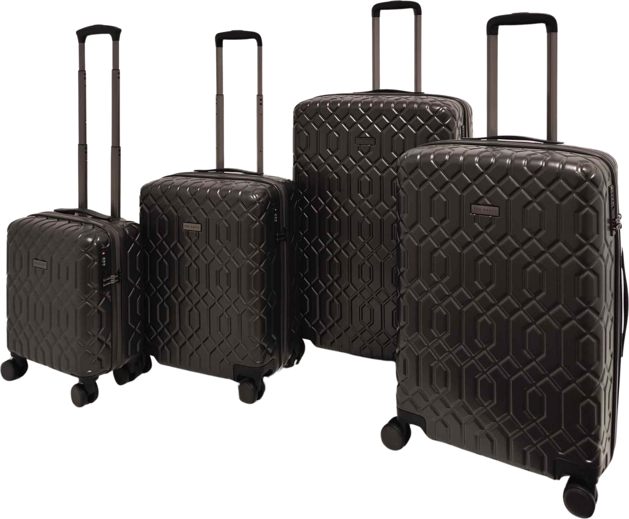 Ted Baker Geom 4 Piece Suitcase Set - Graphite