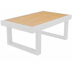 RAO Beistelltisch  weiß -Teak