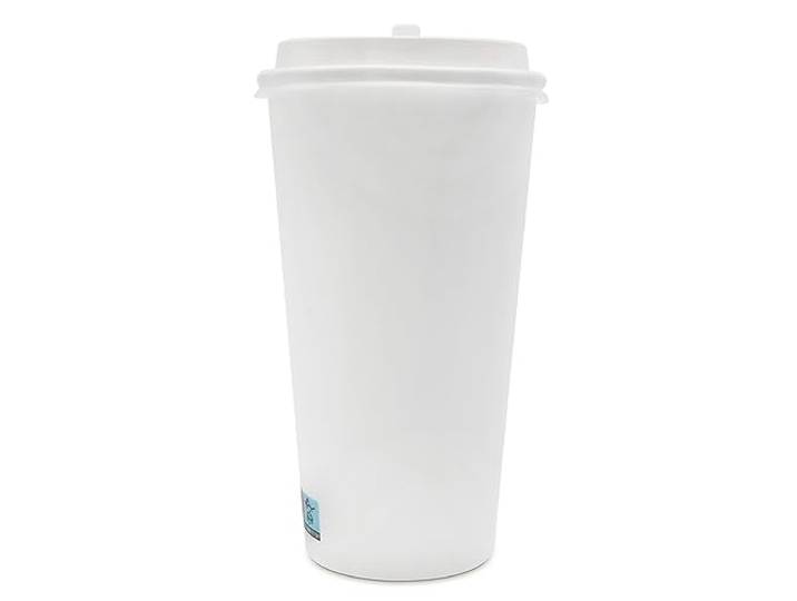 Wellsamed WELLSACUP 1000 Pappbecher 440 ml mit Deckel, Weiß, geeignet für Heißgetränke, Coffee to Go, Business, Veranstaltungen, Party