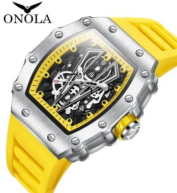 GlowBake Luxury Top Brand Men Fashion Mens Watch, Quartz Waterproof Sport Male Watches, Dress Watch, Stylish Clock For Man yellow