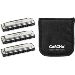 Cascha HH 2341 Blues-Set – 3 diatonische Mundharmonikas (Mundharmonika, Diatonisch), Blasinstrumente