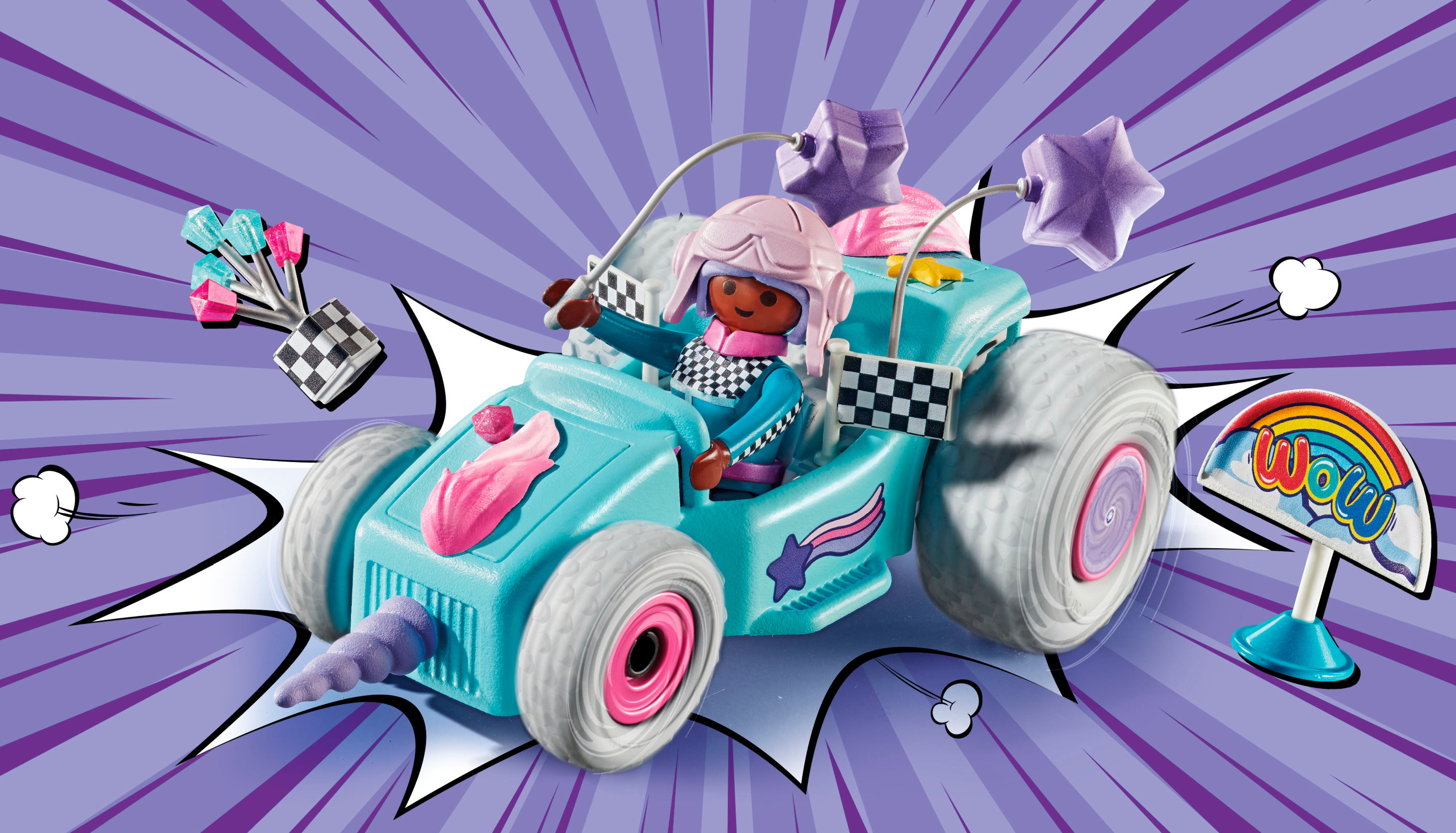 Konstruktions-Spielset PLAYMOBIL "Rasendes Einhorn (71635), Funstars", bunt, Spielbausteine, Kinder, Kunststoff, Konstruktions-Spielset, Made in Germany