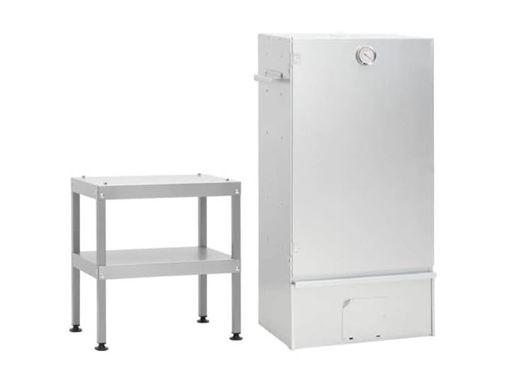 vidaXL Fumoir à four à barbecue avec table acier galvanisé