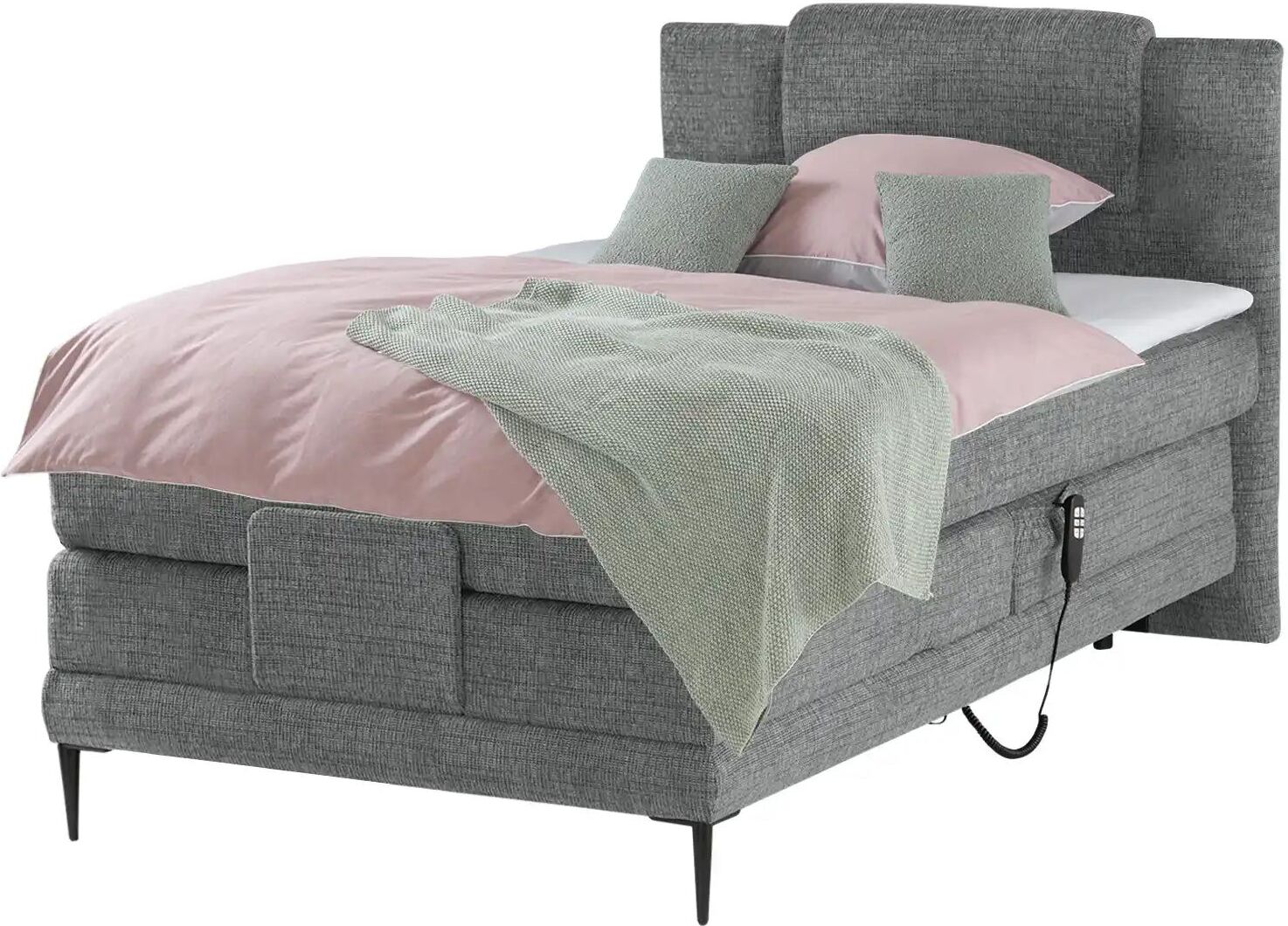 switch Motor-Boxspringbett  Wave ¦ grau ¦ Maße (cm): B: 130 H: 111