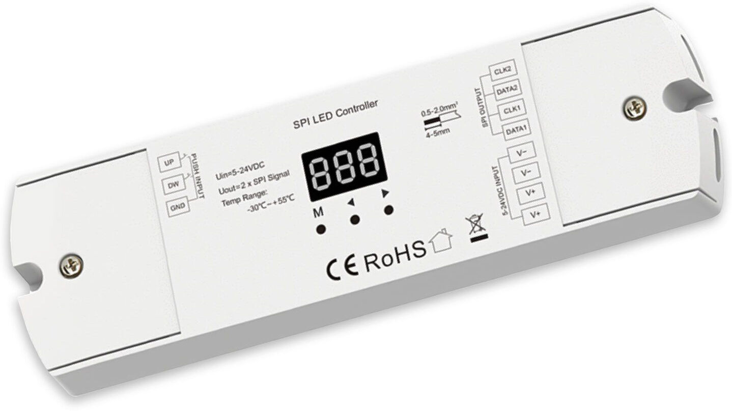 Isoled Led Dual-Push-Spi-Controller Für 8-960 Pixel Sequenziell, 5-24v Dc, 15a