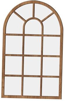 Fusion Finds Modern Arched Wall Mirror Window Pane Decorative Mirror For Entryway, Bathroom & Living Room brown