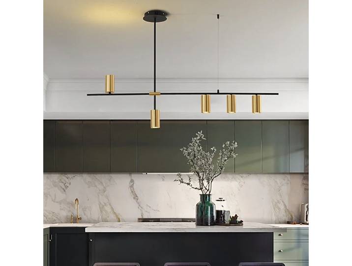 Cuisine suspendus plafonniers Simple Style moderne Long lustre LED salon pendentif luminaire salle à manger Bar comptoir lampe